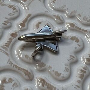 Fighter Jet Airplane Charm – Vintage Sterling Silver – New Old Stock